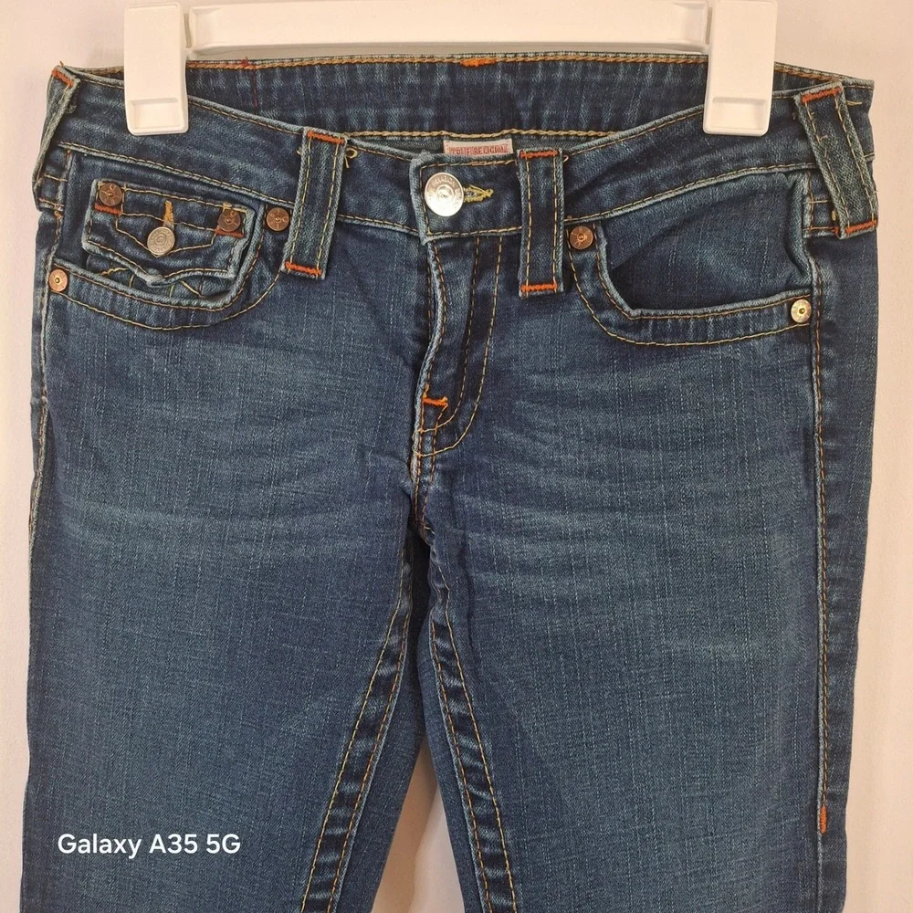 True Religion Joey Flare Jeans Medium Wash Twisted Seam Y2K Womens Size 29 USA - Picture 2 of 8